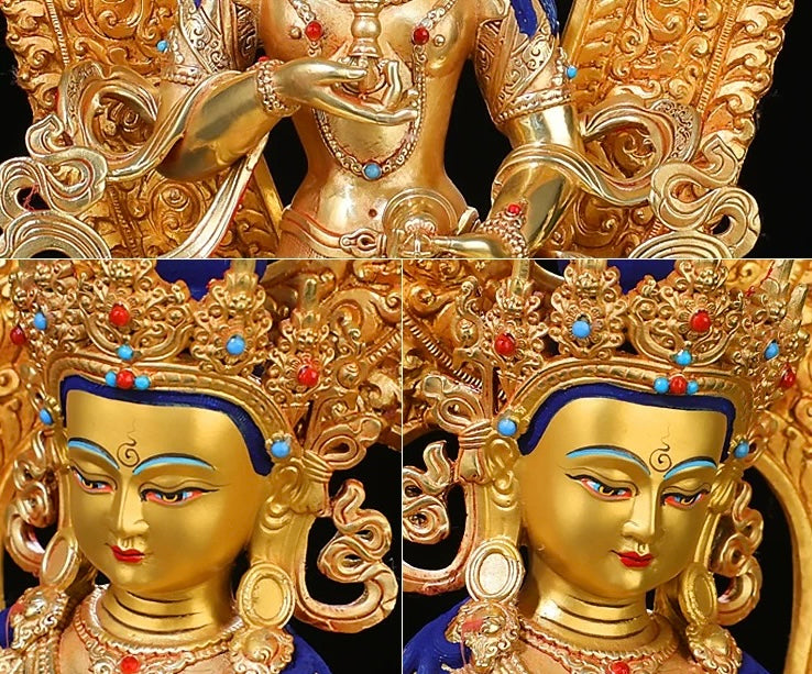 Full Gilded Brass Vajrasattva Statue