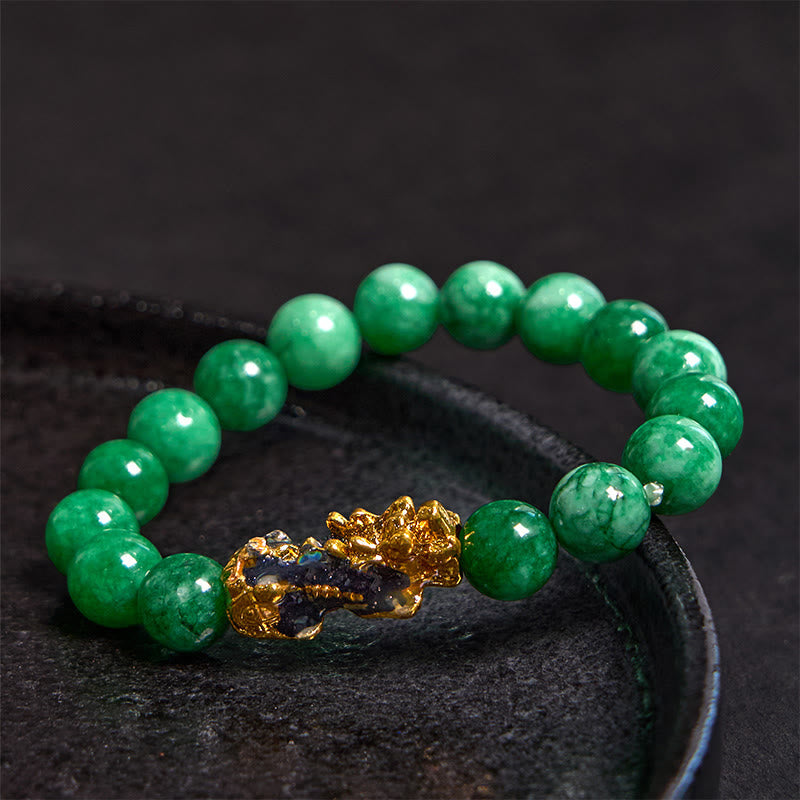 Natural Cyan Jade Pixiu Bracelet