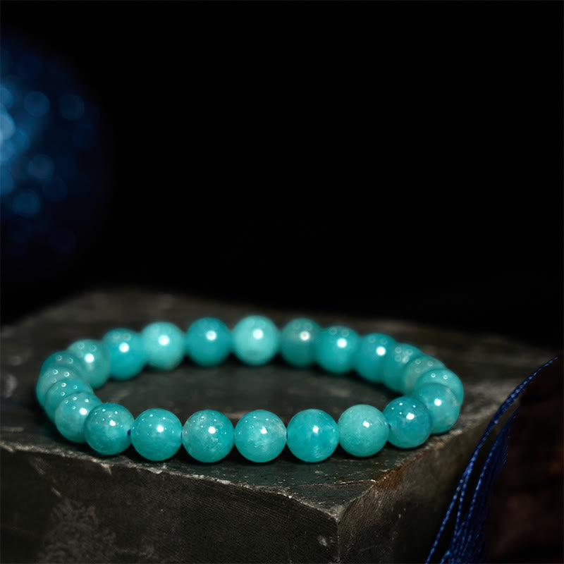 Natural Amazonite Beaded Energy Bracelet