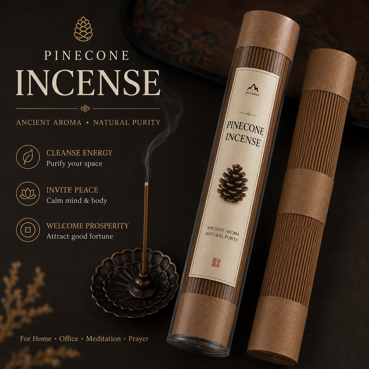 Natural Pine Cone Incense Sticks
