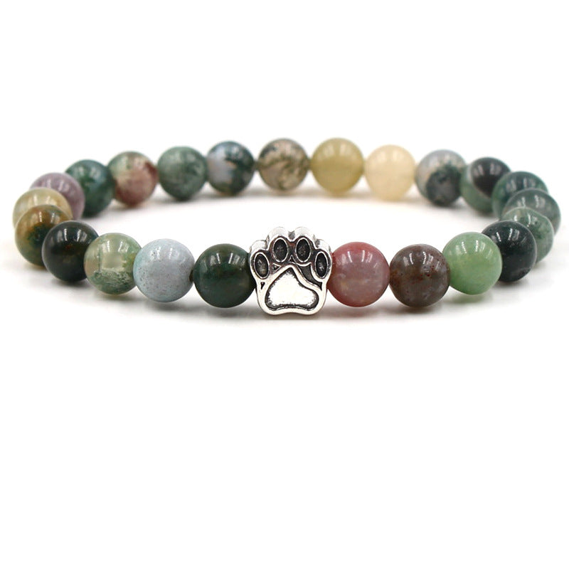 Natural Agate & Jasper Stone Beaded Bracelet