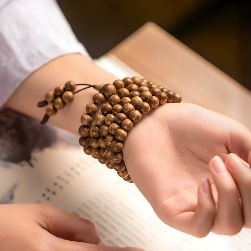 Kalimantan Agarwood 108-Bead Mala Bracelet / Necklace