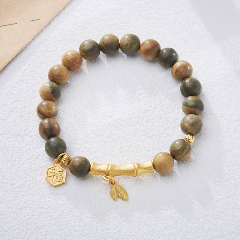 Green Sandalwood Bamboo Fu Bracelet