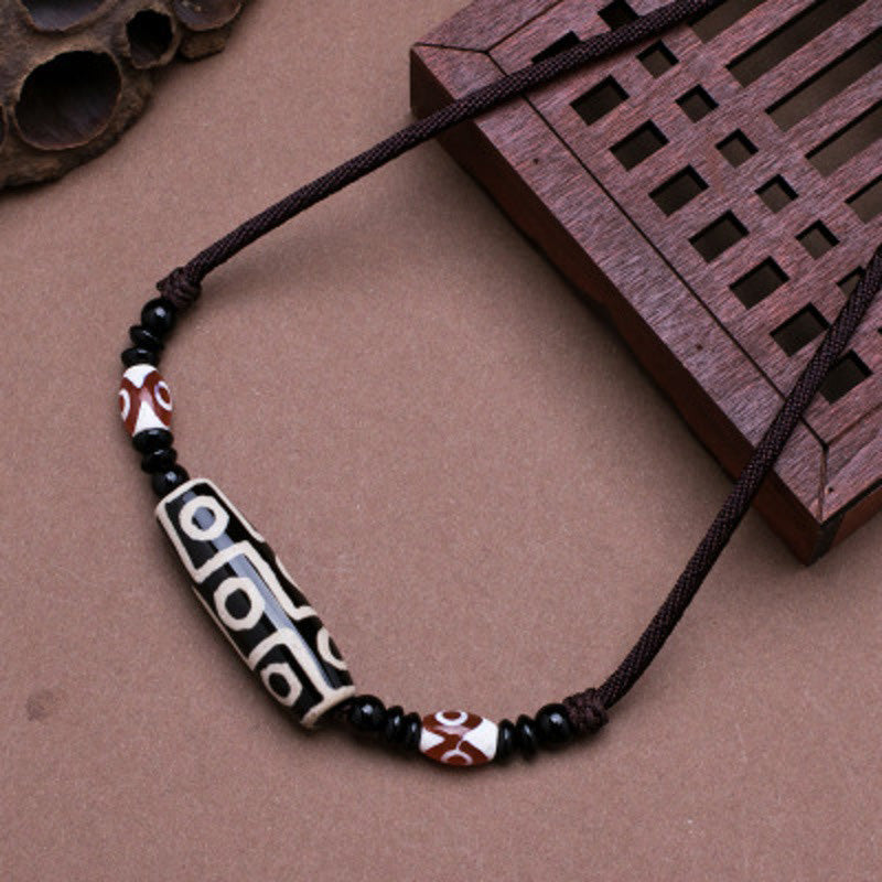 Nine-Eye Dzi Amulet Necklace