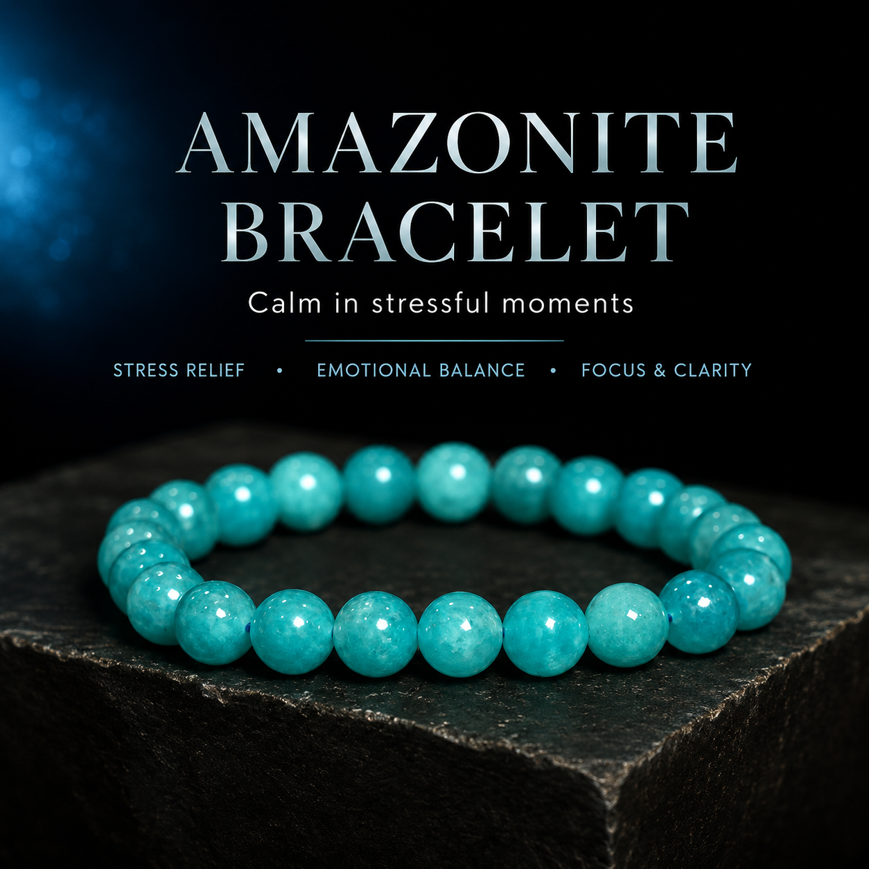 Natural Amazonite Beaded Energy Bracelet