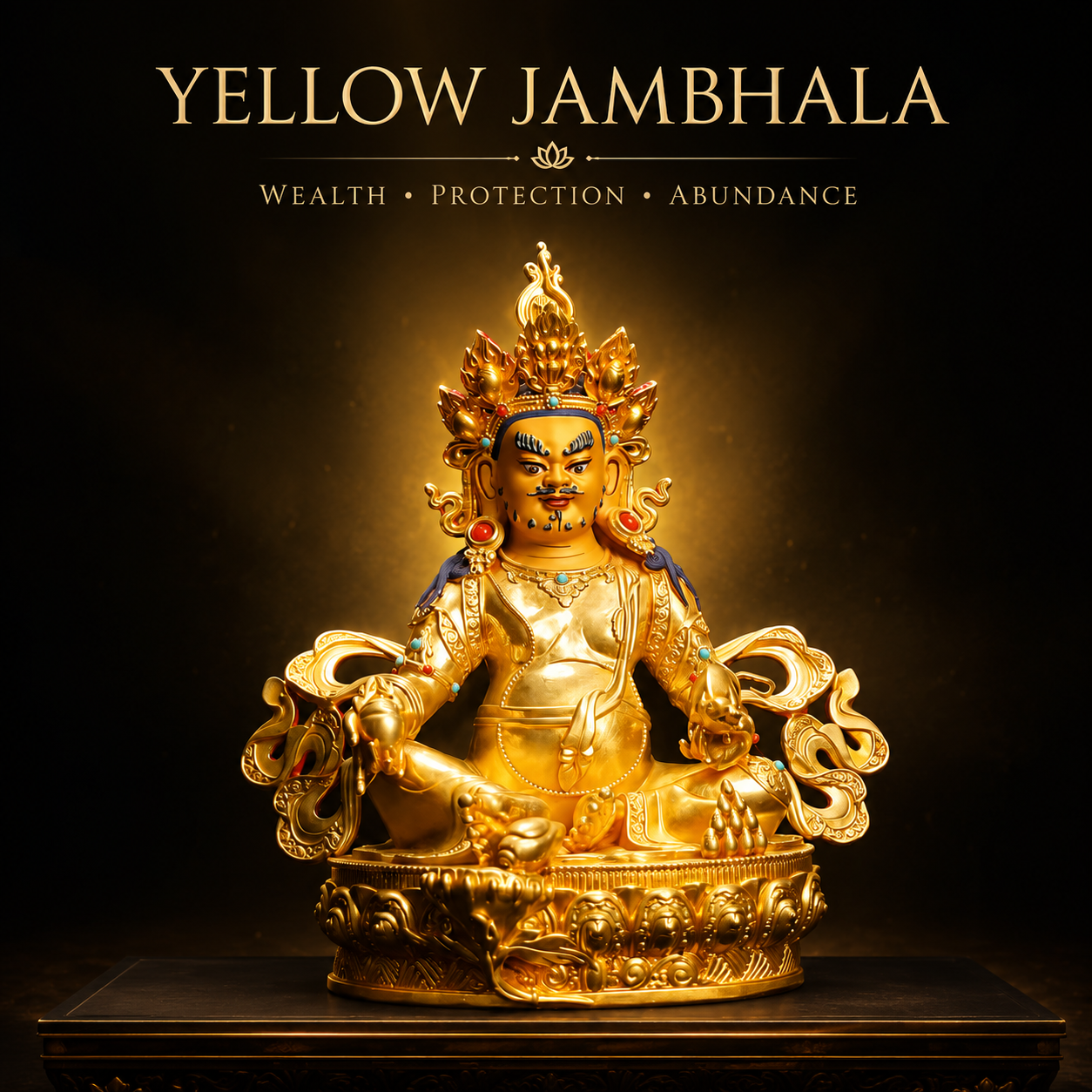 Gilded Yellow Jambhala Statue