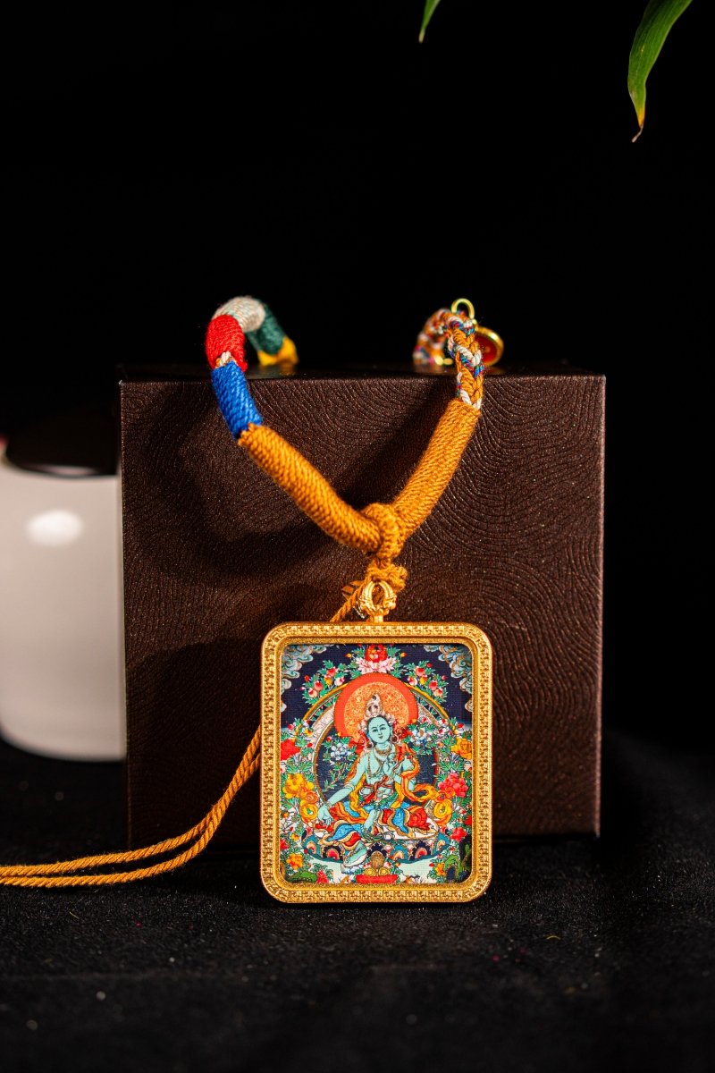 Green Tara Titanium Alloy Locket Amulet