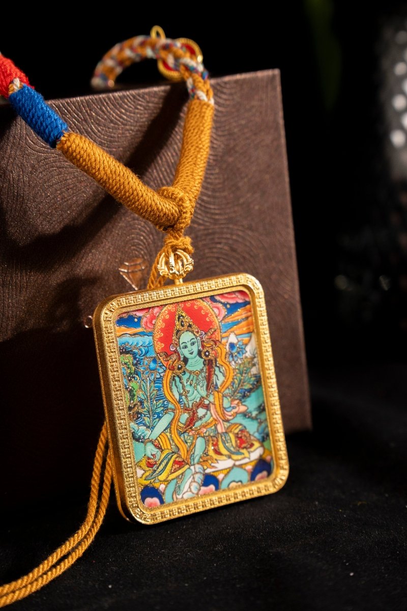 Green Tara Titanium Alloy Locket Amulet
