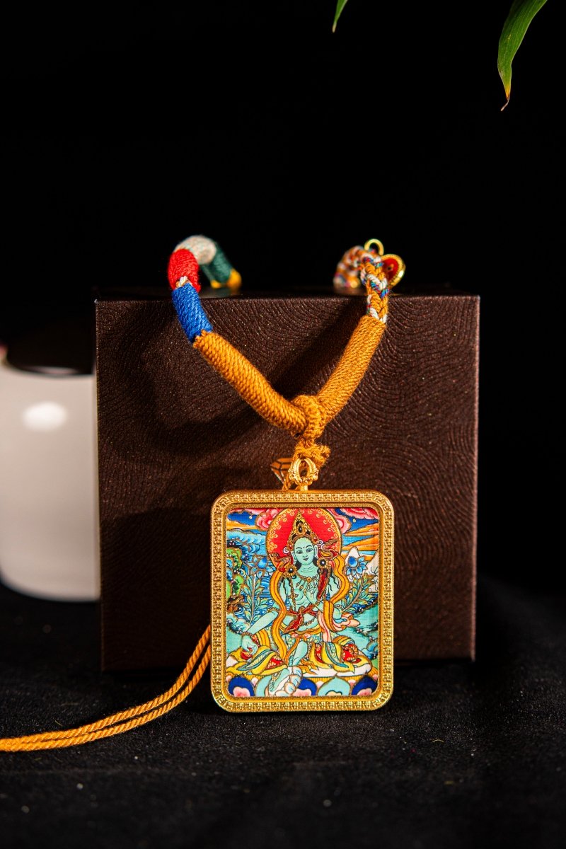 Green Tara Titanium Alloy Locket Amulet