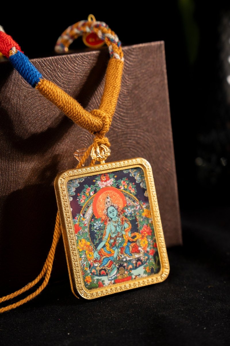 Green Tara Titanium Alloy Locket Amulet