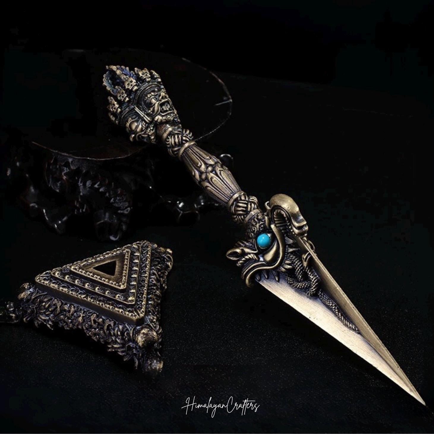 Handcrafted 8.5” Brass Phurba Vajra Dagger