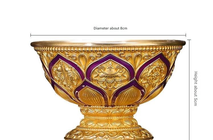 Handcrafted Brass Offering Bowl: Tibetan Buddhist Altar Cup