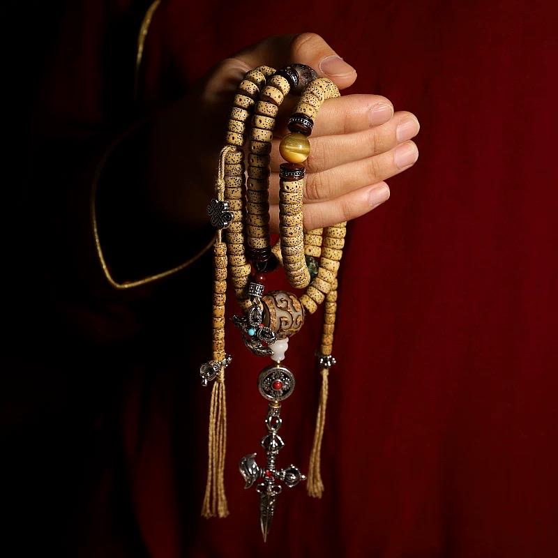 Star Moon Bodhi Seed 108-Bead Tibetan Mala