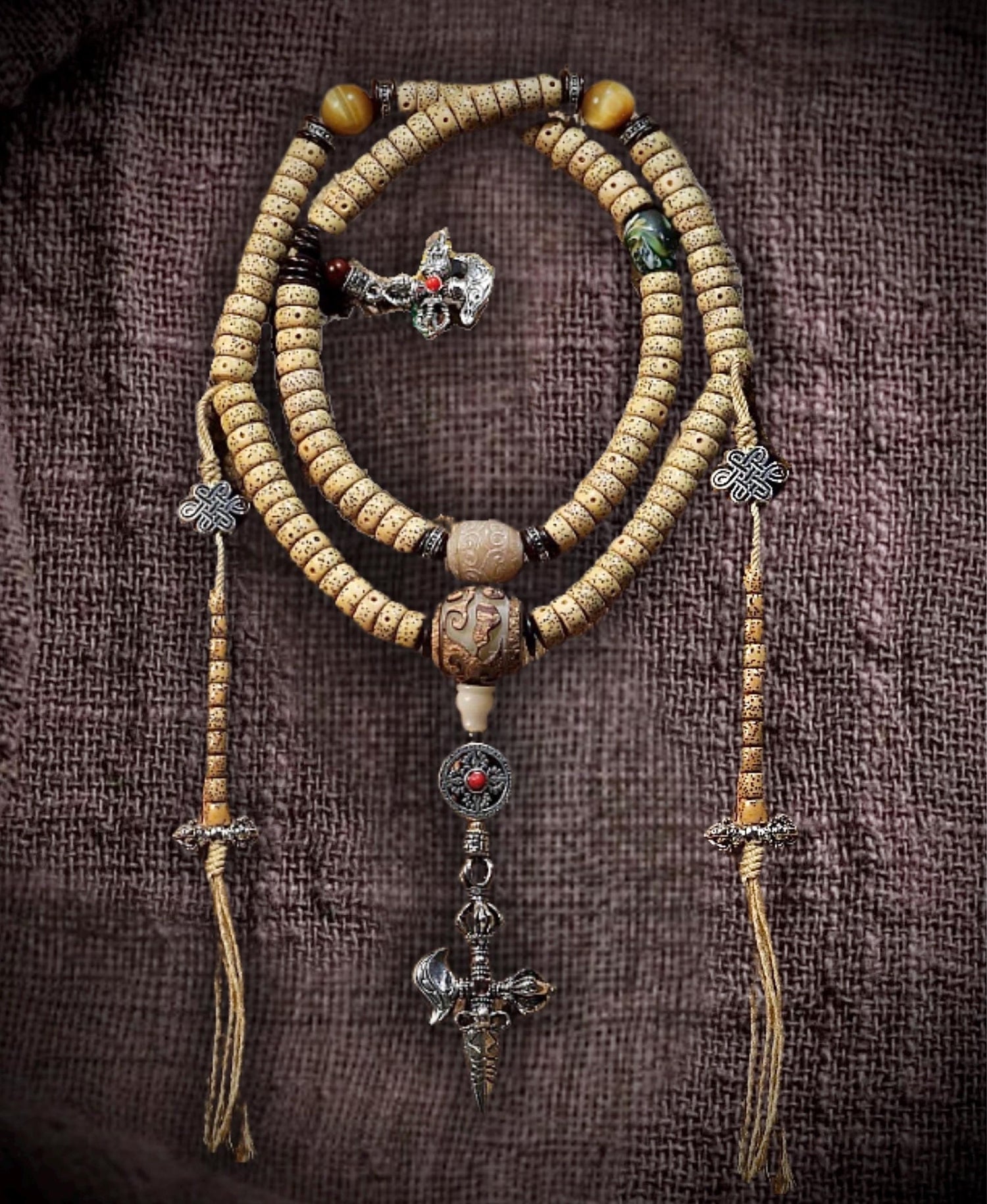 Star Moon Bodhi Seed 108-Bead Tibetan Mala