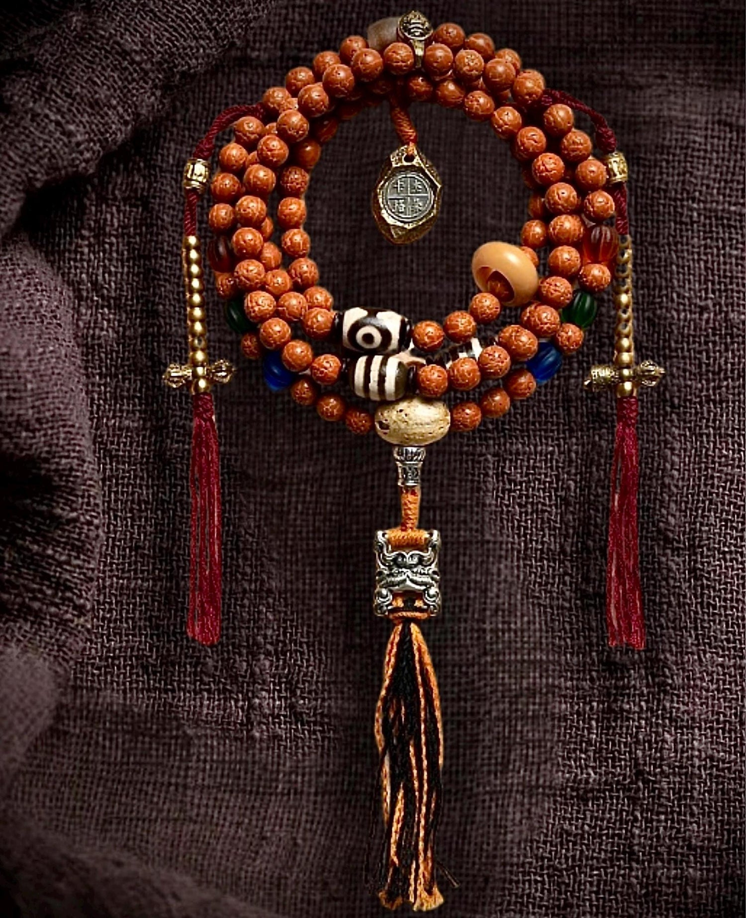 Handcrafted Bodhi Seed Tibetan Mala: Meditation Necklace Bracelet