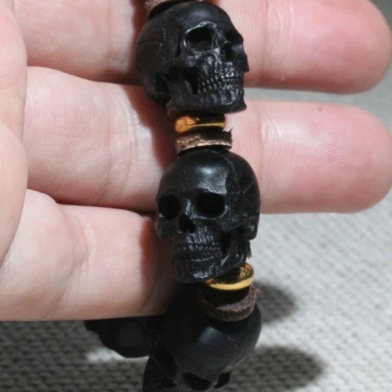 Handcrafted Tibetan Skull Mala Bracelet
