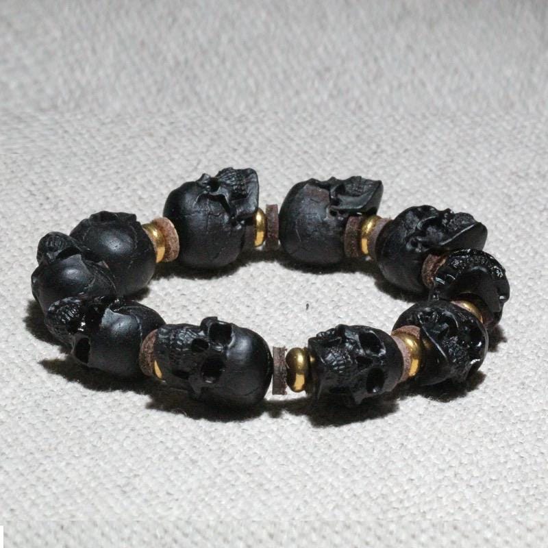Handcrafted Tibetan Skull Mala Bracelet