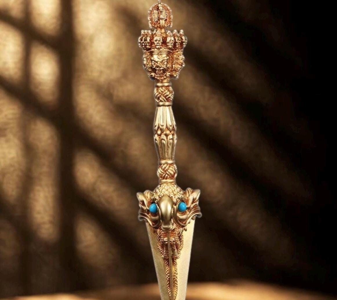 Handcrafted Brass Phurba Vajra Dagger