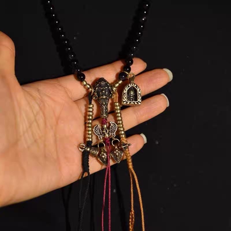 Black Agate & Tiger Eye 108-Bead Buddhist Mala