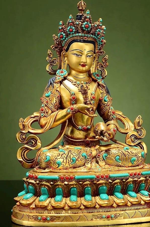 Full Gilded Copper Vajrasattva Statue