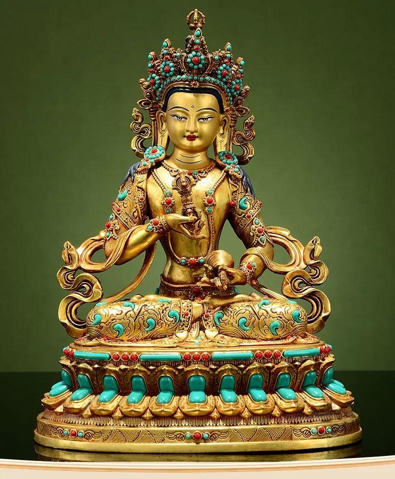 Full Gilded Copper Vajrasattva Statue