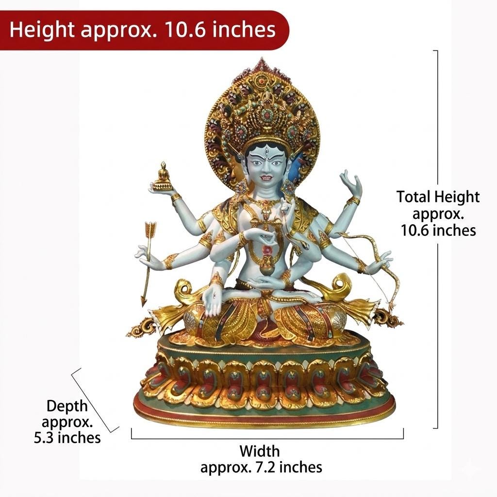 Hand-Painted Copper Ushnishavijaya Statue