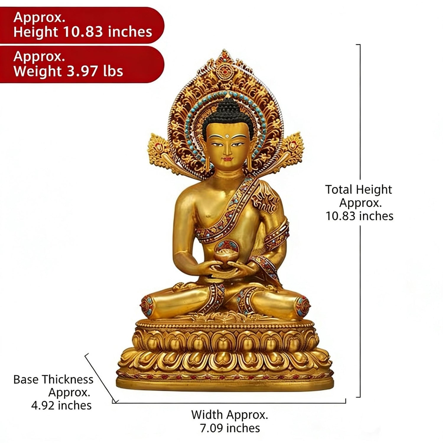 Gilt Copper Amitabha Buddha Statue