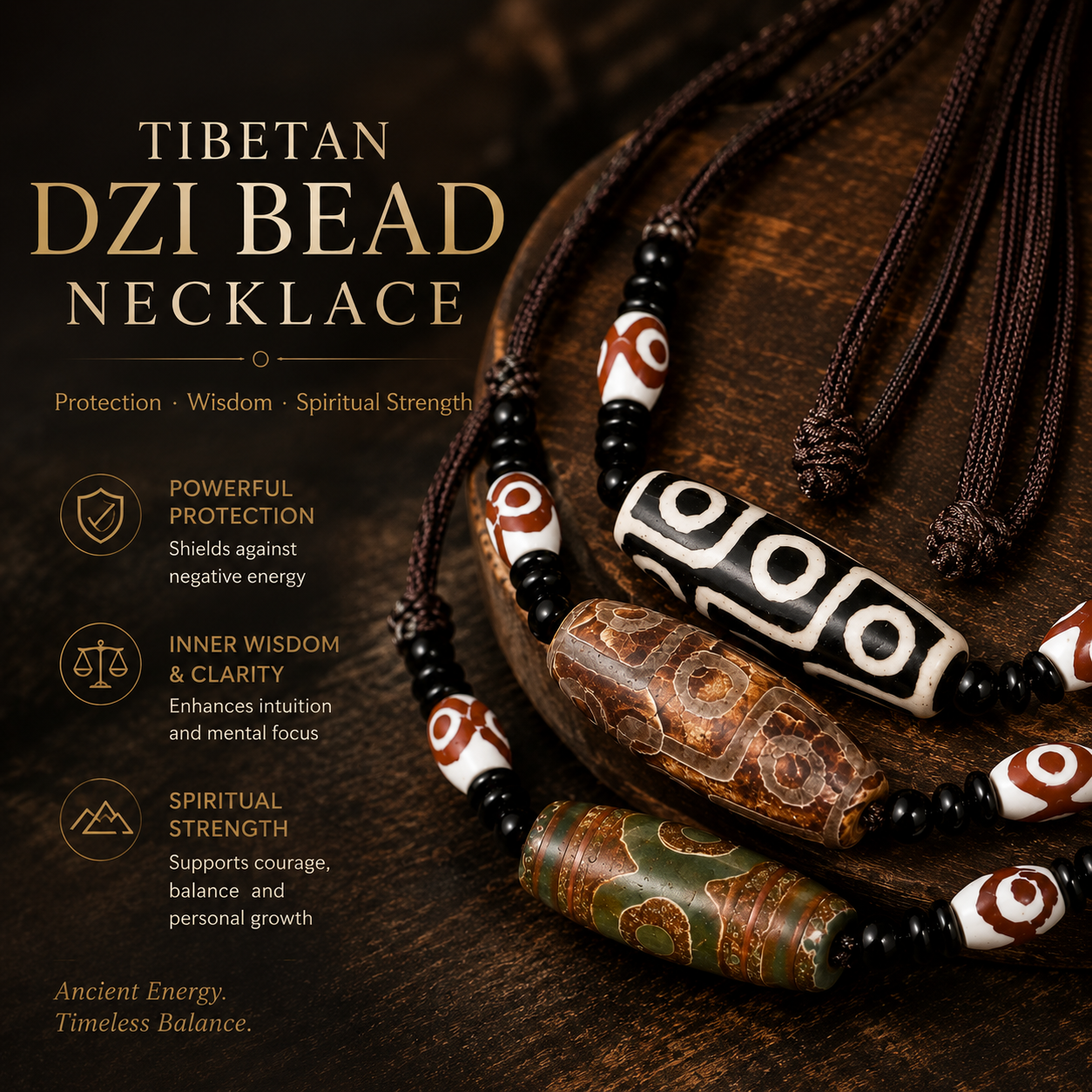 Nine-Eye Dzi Amulet Necklace
